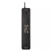 Удлинитель сетевой 2E 3м, 6xТипF, 16A, 2xUSB-A, 1x USB-C фильтр, чёрный 2E-SP6M3SWBK