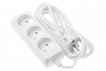 Мережевий подовжувач 2Е 3XCEE 7/17, 2G*1.0мм, 3м, white 2E-U03M3