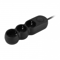 Удлинитель сетевой 2E Plus 3хТип F, 3х1мм кв, 10A, 10м, чёрный 2E-U03VES10MBK