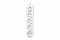 Сетевой фильтр 2Е Plus 4XSchuko с выключателем 3G1.0*3M, white 2E-U04VESM3W