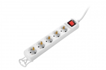 Удлинитель сетевой 2E 5хТип F, 3х1.5мм кв, 16A, 1.5м, белый 2E-U05ESM1.5