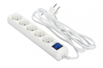 Сетевой фильтр 2Е 5XSchuko с выключателем, 3G*1.0мм, 3м, white 2E-U05ESM3W