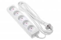 Сетевой удлинитель 2Е 5XCEE7/17, 2G*1.0мм, 3м, white 2E-U05M3