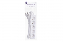 Сетевой удлинитель 2Е 5XCEE7/17, 2G*1.0мм, 3м, white 2E-U05M3