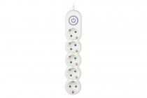Мережевий фільтр 2Е Plus 5XSchuko з вимикачем, 3G*1.0мм, 3м, white 2E-U05VESM3W