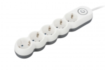 Мережевий фільтр 2Е Plus 5XSchuko з вимикачем, 3G*1.0мм, 3м, white 2E-U05VESM3W