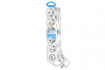 Мережевий фільтр 2Е Plus 5XSchuko з вимикачем, 3G*1.0мм, 3м, white 2E-U05VESM3W