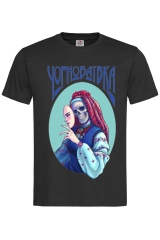 Футболка з патріотичним принтом "Чорнобаївка" чоловіча чорна 36_MTblack