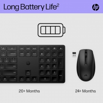 Комплект клавіатура та миша HP 650, WL, EN/UK, чорний 4R013AA