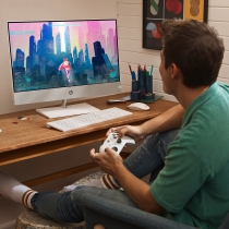 Комп'ютер персональний моноблок HP Pavilion 27" FHD IPS AG, AMD R5-5500U, 16GB, F512GB, UMA, WiFi, кл+м, DOS, білий 68V08EA