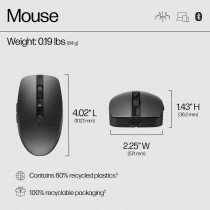 Мышь HP 710 Rechargeable Silent, USB-A/WL/BT, чёрный 6E6F2AA