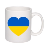 Горнятко з патріотичним принтом "Серцем з Україною" біле 6_Cwhite