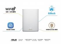 Маршрутизатор ASUS ZenWiFi AX Hybrid XP4 2PK AX1800 AV1300 2xGE LAN 1xGE WAN 1xUSB 3.2 PLC MU-MIMO OFDMA MESH 90IG05T0-BM9110