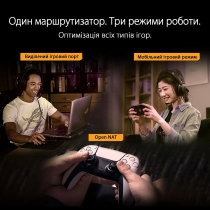 Маршрутизатор ASUS TUF-AX6000 4xGE LAN 1x2.5GE LAN 1x2.5GE WAN 1xUSB3.2 MU-MIMO OFDMA MESH gaming AURA RGB 90IG07X0-MO3C00