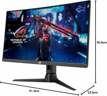 Монитор Asus 27" ROG Strix XG27AQV 2xHDMI, DP, Audio, IPS, 2560x1440, 170Hz, 1ms, sRGB 120%, CURVED, AdaptiveSync, Pivot, HDR400 90LM08G0-B01A70