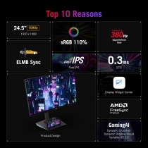 Монітор Asus 24.5" ROG Strix XG259QNS 2xHDMI, DP, 2xUSB, Audio, IPS, 380Hz, 0.3ms, sRGB 110%, AdaptiveSync, Pivot, HDR400 90LM09M0-B01370
