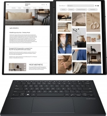 Ноутбук ASUS Zenbook DUO UX8406CA-QL049W 14" FHD OLED, Intel Ultra 7 255H, 32GB, F1TB, UMA, Win11, Сірий 90NB14X1-M001S0