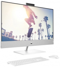 Комп'ютер персональний моноблок HP Pavilion 27" FHD IPS AG, Intel i5-13400T, 16GB, F512GB, UMA, WiFi, кл+м, DOS, білий 9D3Q8EA