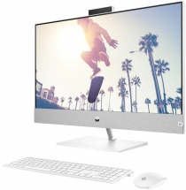 Комп'ютер персональний моноблок HP Pavilion 27" FHD IPS AG, Intel i5-13400T, 16GB, F512GB, UMA, WiFi, кл+м, DOS, білий 9D3Q8EA