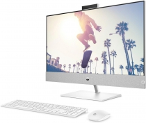 Комп'ютер персональний моноблок HP Pavilion 27" FHD IPS AG, Intel i5-13400T, 16GB, F512GB, NVD1650-4, WiFi, кл+м, DOS, білий 9D3Q9EA
