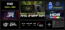 Монітор MSI 27" MAG 272PF-X24 2xHDMI, DP, MM, IPS, 240Hz, 0.5ms, sRGB 122%, AdaptiveSync, Pivot 9S6-3CE59T-020