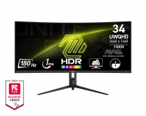 Монитор MSI 34" MAG 342CQR-E2 2xHDMI, DP, Audio, VA, 3440x1440, 21:9, 180Hz, 1ms, sRGB 119%, CURVED, FreeSync, HAS 9S6-3DB64H-068
