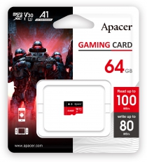 Карта памяти Apacer microSD  64GB C10 UHS-I U3 A1 R100/W80MB/s AP64GMCSX10U7-RAGC