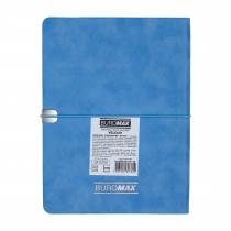 Щоденник недатований VELOUR, A5, блакитний, штуч.шкіра, 336 стор Buromax BM.20770-14