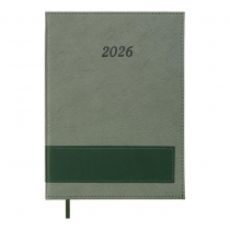 Дневник датированный 2026 PRESTIGE, A5, зеленый, штуч.кожа Buromax BM.21147-04