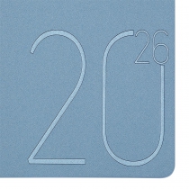 Щоденник датований 2026 STEEL, A5, блакитний, штуч. шкіра Buromax BM.2127-30