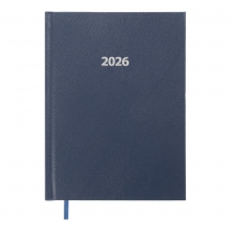 Щоденник датований 2026 STRONG, A5, темно-синій, штуч. шкіра Buromax BM.2129-03