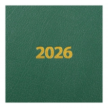 Щоденник датований 2026 STRONG, A5, зелений, штуч. шкіра Buromax BM.2129-04