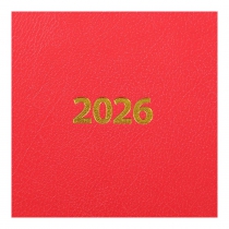 Дневник датированный 2026 STRONG, A5, красный, штуч. кожа Buromax BM.2129-05