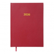 Дневник датированный 2026 STRONG, A5, темно-красный, штуч. кожа Buromax BM.2129-13