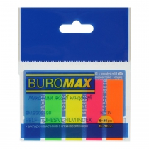 Закладки пластикові з клейким шаром NEON 45x12мм, 5х25арк., асорті Buromax BM.2302-98