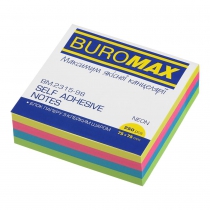 Блок для нотаток з клейким шаром 75х75 мм, 250 аркушів, неон Buromax BM.2315-98