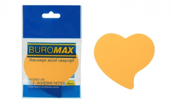 Блок для нотаток "Серце", 50 арк., асорті, неон Buromax BM.2362-99