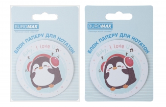 Блок для нотаток PENGUIN, з кл.шаром, діам. 70 мм, 30 арк Buromax BM.2381-74