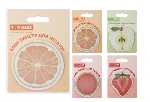 Блок для нотаток FRUITS, з кл.шаром, 70х70 мм, 30 арк Buromax BM.2381-75