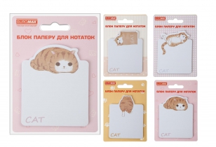 Блок для нотаток LAZY CAT, з кл.шаром, 70х94 мм, 30 арк Buromax BM.2381-77