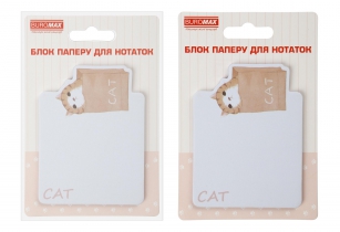 Блок для нотаток LAZY CAT, з кл.шаром, 70х94 мм, 30 арк Buromax BM.2381-77