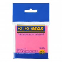 Блок для нотаток NEON, 75х75мм, 100арк., рожевий Buromax BM.2382-10