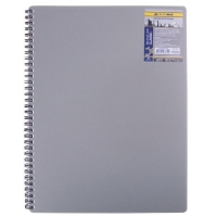 Тетрадь на пружине CLASSIC А4, 80 л, кл., серый, пласт.обл. Buromax BM.2446-009