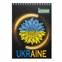Блокнот на пружині зверху PATRIOT "SUNFLOWER", А5, 48арк., клітинка, картонна обкладинка Buromax BM.24545116