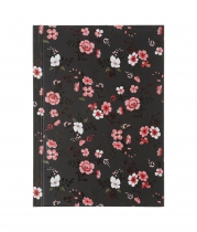 Блокнот FLORA, А6, 64 арк., клітинка, тверда обкладинка, мат. ламінація+лак, чорний Buromax BM.24614102-01