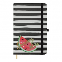 Книжка записна TRENDY, на гумці, 136х207мм, 96 арк., кліт., офсет крем., тв.лам.обкл., чорна Buromax BM.255111-01