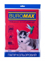 Набор цветной бумаги А4, 80г/м2, DARK+NEON, 10цв., 20л. Buromax BM.2721020-99