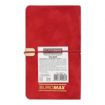 Щотижневик датований 2026 кишеньк. VELOUR , 85*153, червоний, штуч. шкіра Buromax BM.2891-05