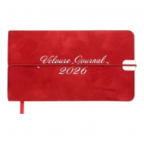 Щотижневик датований 2026 кишеньк. VELOUR, 153*87, червоний, штуч. шкіра Buromax BM.2902-05