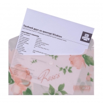 Папка-конверт DL на кнопке, RAMIRA ARABESKI, полупрозрачная, коралловая Buromax BM.3853-27